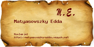 Matyasovszky Edda névjegykártya